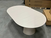 Japandi collection nola uitschuifbare eettafel 75x120/160/200cm beige - afbeelding 8 van  12