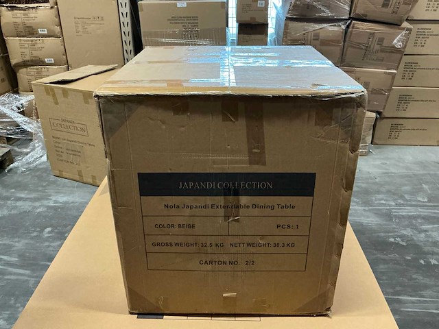 Japandi collection nola uitschuifbare eettafel 75x120/160/200cm beige - afbeelding 3 van  12