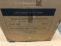 Japandi collection nola uitschuifbare eettafel 75x120/160/200cm beige - afbeelding 4 van  12