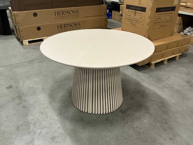 Japandi collection nola uitschuifbare eettafel 75x120/160/200cm beige - afbeelding 5 van  12