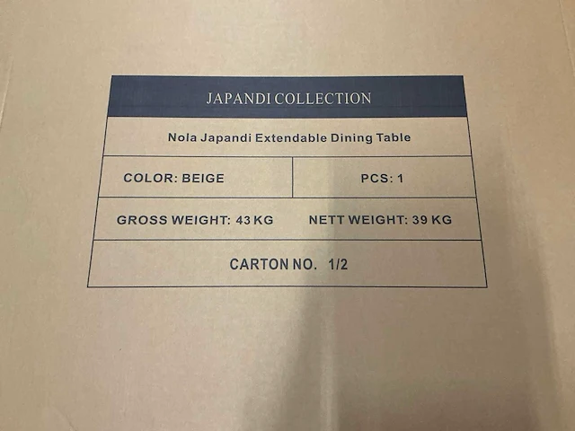 Japandi collection nola uitschuifbare eettafel 75x120/160/200cm beige - afbeelding 2 van  12