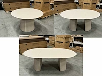 Japandi collection nola uitschuifbare eettafel 75x120/160/200cm beige