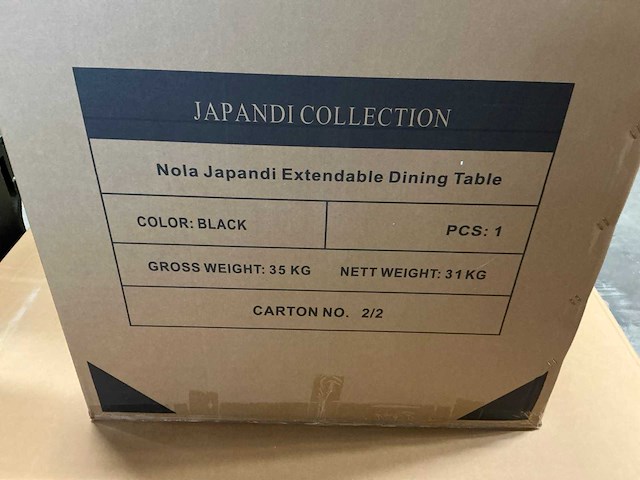 Japandi collection nola uitschuifbare eettafel 75x120/160/200cm black - afbeelding 3 van  7