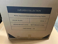 Japandi collection nola uitschuifbare eettafel 75x120/160/200cm black - afbeelding 3 van  7