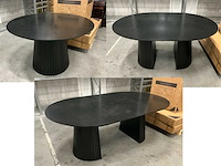 Japandi collection nola uitschuifbare eettafel 75x120/160/200cm black - afbeelding 1 van  7