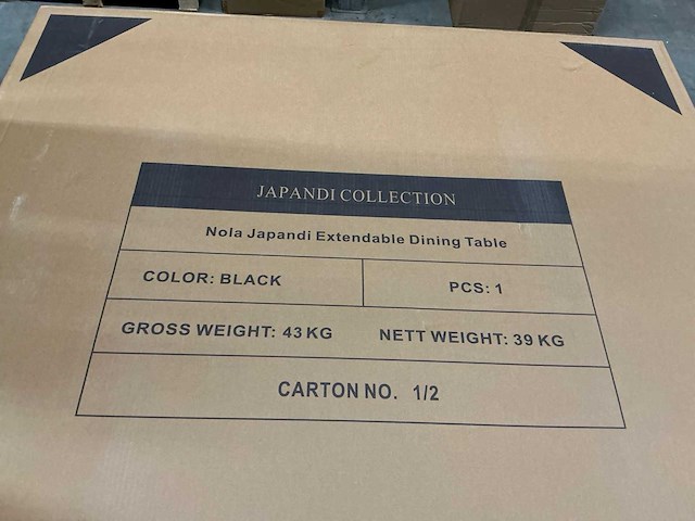 Japandi collection nola uitschuifbare eettafel 75x120/160/200cm black - afbeelding 4 van  14