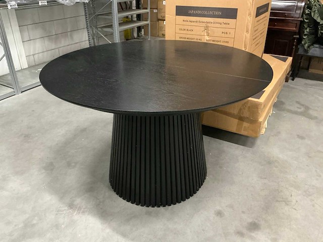 Japandi collection nola uitschuifbare eettafel 75x120/160/200cm black - afbeelding 7 van  14