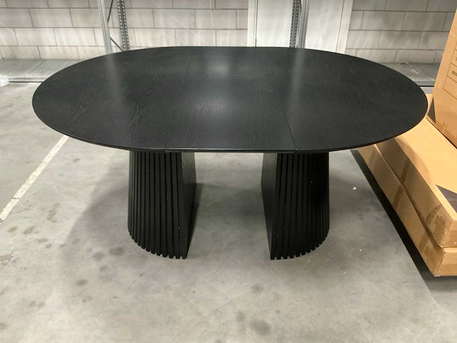 Japandi collection nola uitschuifbare eettafel 75x120/160/200cm black - afbeelding 8 van  14