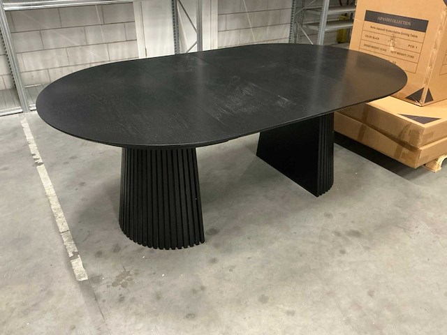 Japandi collection nola uitschuifbare eettafel 75x120/160/200cm black - afbeelding 9 van  14
