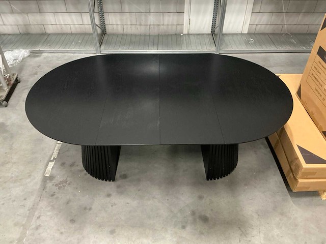 Japandi collection nola uitschuifbare eettafel 75x120/160/200cm black - afbeelding 12 van  14