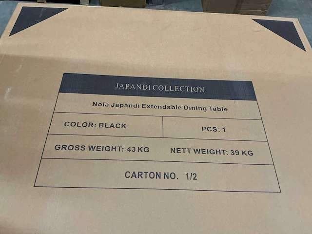 Japandi collection nola uitschuifbare eettafel 75x120/160/200cm black - afbeelding 4 van  14