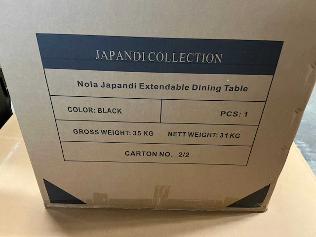 Japandi collection nola uitschuifbare eettafel 75x120/160/200cm black - afbeelding 6 van  14