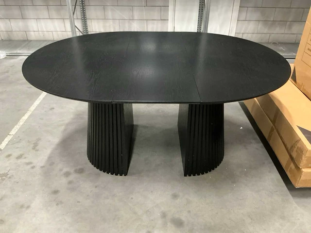 Japandi collection nola uitschuifbare eettafel 75x120/160/200cm black - afbeelding 8 van  14