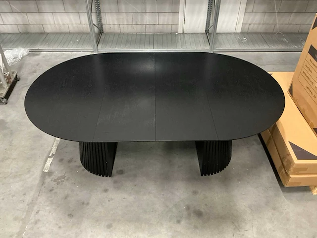 Japandi collection nola uitschuifbare eettafel 75x120/160/200cm black - afbeelding 12 van  14