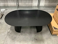 Japandi collection nola uitschuifbare eettafel 75x120/160/200cm black - afbeelding 12 van  14