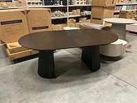 Japandi collection nola uitschuifbare eettafel 75x120/160/200cm dark brown - afbeelding 2 van  6