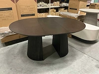 Japandi collection nola uitschuifbare eettafel 75x120/160/200cm dark brown - afbeelding 3 van  4