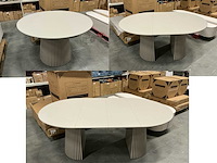 Japandi collection nola uitschuifbare eettafel 75x120/160/200cm taupe - afbeelding 1 van  5