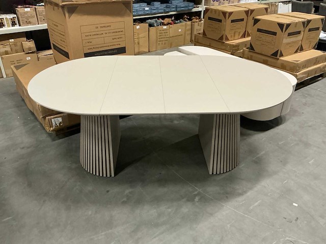 Japandi collection nola uitschuifbare eettafel 75x120/160/200cm taupe - afbeelding 2 van  5