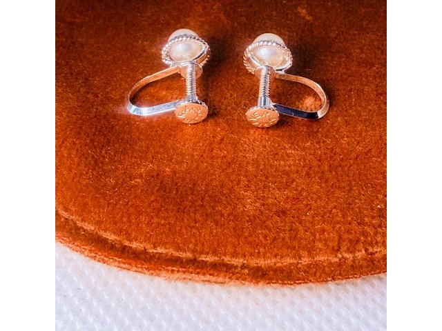 Japanse akoya parel zilveren oorbellen - uit oude juweliersvoorraad - afbeelding 5 van  6