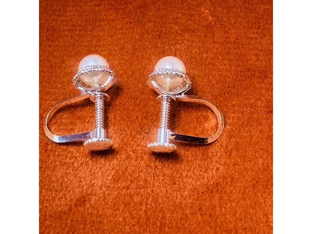 Japanse akoya parel zilveren oorbellen - uit oude juweliersvoorraad - afbeelding 6 van  6