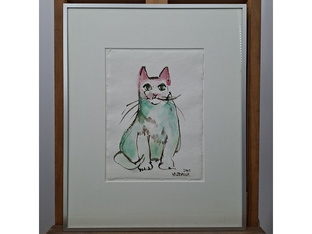 Japanse aquarel, maya wildevuur, poes, 2005 - afbeelding 5 van  12