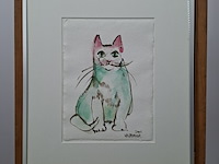 Japanse aquarel, maya wildevuur, poes, 2005 - afbeelding 5 van  12