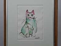 Japanse aquarel, maya wildevuur, poes, 2005 - afbeelding 6 van  12
