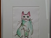 Japanse aquarel, maya wildevuur, poes, 2005 - afbeelding 7 van  12