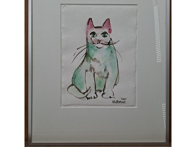 Japanse aquarel, maya wildevuur, poes, 2005 - afbeelding 8 van  12
