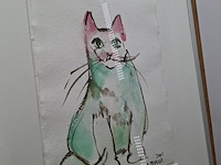 Japanse aquarel, maya wildevuur, poes, 2005 - afbeelding 10 van  12