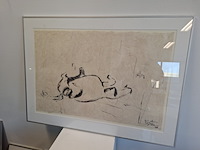 Japanse inkt, maya wildevuur (1944-2023), paard rollend in de sneeuw, 1995 - afbeelding 1 van  7