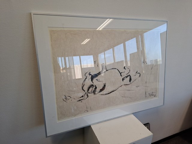 Japanse inkt, maya wildevuur (1944-2023), paard rollend in de sneeuw, 1995 - afbeelding 3 van  7