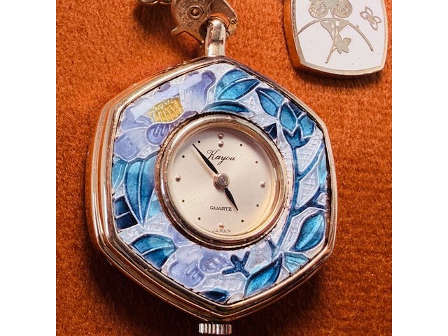 Japanse kayou - zijde en coisonné pendant horloge - afbeelding 1 van  3