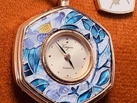 Japanse kayou - zijde en coisonné pendant horloge - afbeelding 1 van  3