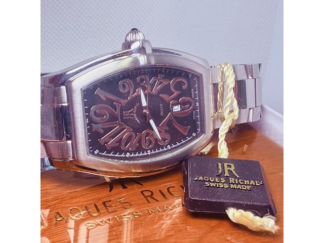 Jaques richal curvex 'moon' horloge - full set - afbeelding 8 van  11