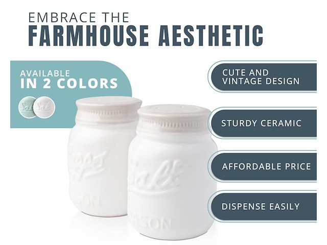 Jar salt & pepper shakers charmant decoratief mason jar-decor - afbeelding 2 van  4