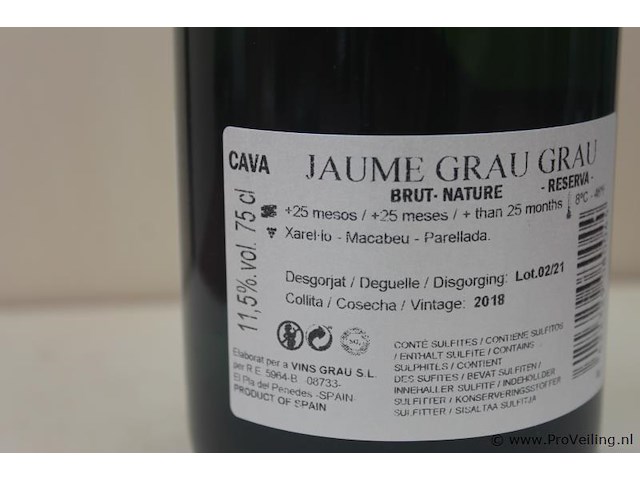 Jaume grau grau cava brut nature - 75 cl - - winkelverkoopprijs € 10.95 - afbeelding 3 van  3