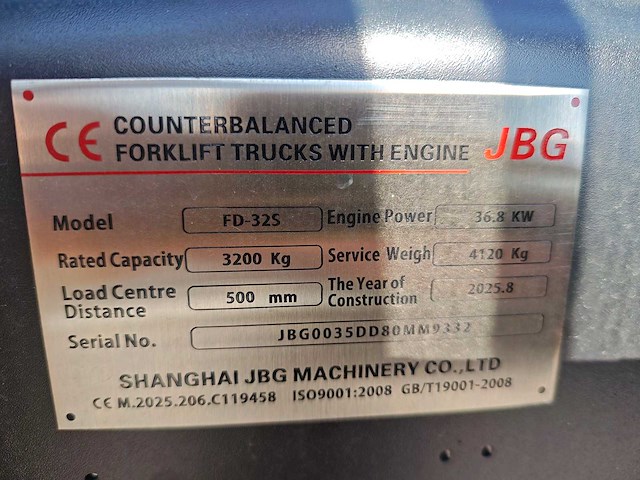 Jbg - 2025 - fd-325 - vorkheftruck - afbeelding 3 van  29
