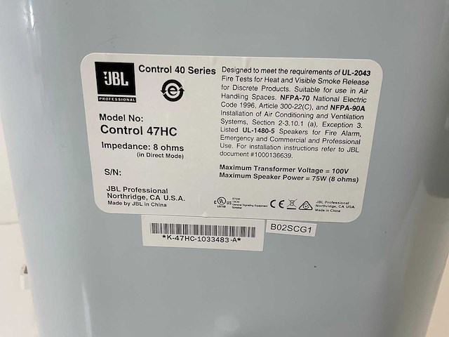 Jbl (control 47hc/ control 45c/t), ceilling loudspeakers (4x) - afbeelding 8 van  12