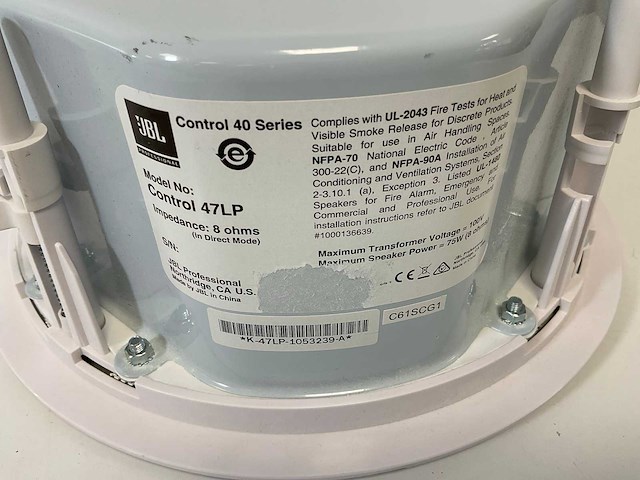 Jbl (control 47lp), ceilling loudspeakers (2x) - afbeelding 9 van  9
