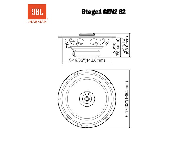 Jbl stage1 962m 6x9 inch 3-weg coaxiale autospeakers 560w - afbeelding 4 van  5