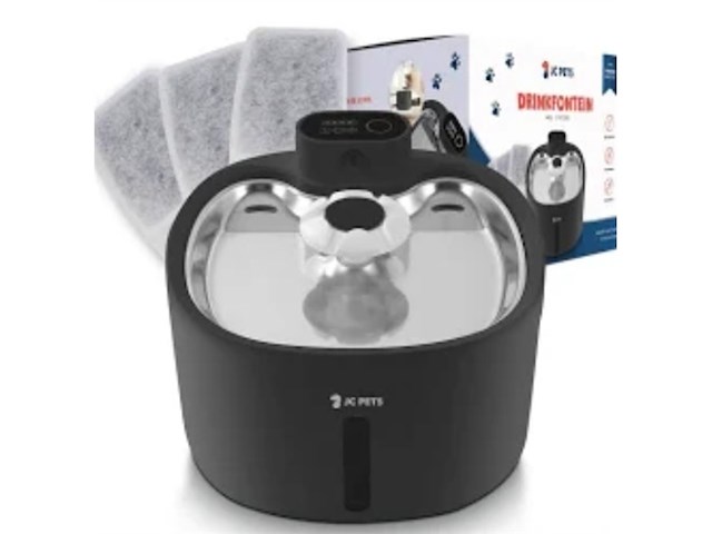Jc pets premium drinkfontein voor kat en hond draadloze waterfontein met sensor zwart &transparant - afbeelding 1 van  1