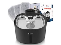 Jc pets premium drinkfontein voor kat en hond draadloze waterfontein met sensor zwart &transparant - afbeelding 1 van  1