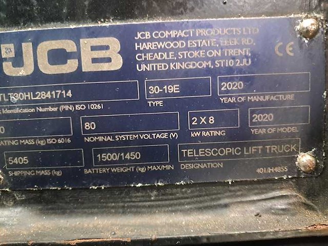 Jcb - 2020 - tlt30 - 4m hefhoogte, vorkversteller, side-shift - vorkheftruck - afbeelding 3 van  11