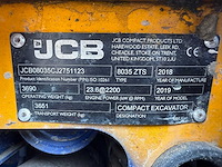 Jcb - 8035 zts 3,5 ton rupskraan - rupsgraafmachine - 2018 - afbeelding 20 van  21