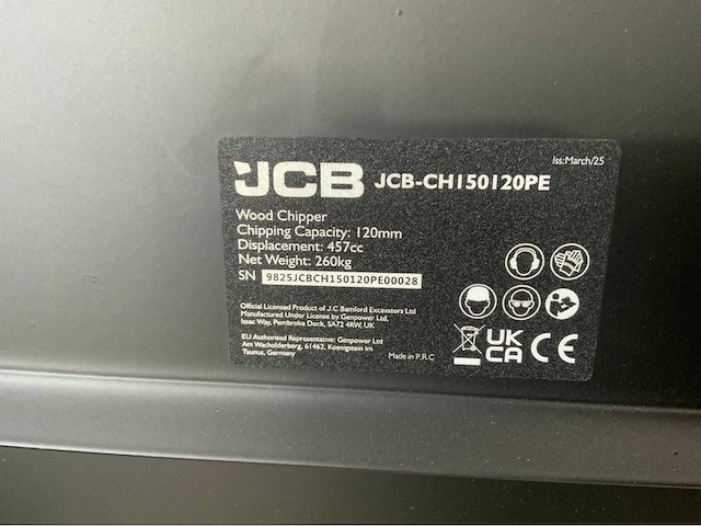 Jcb - ch150120pe - houthakselaar 2026 - versnippercapaciteit 120 mm - afbeelding 12 van  37