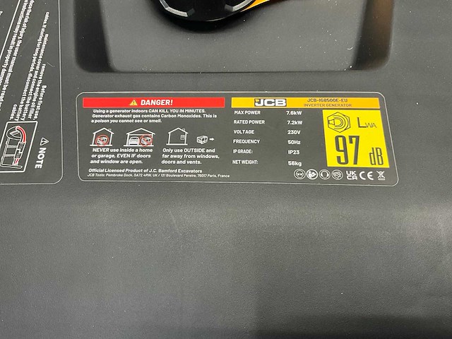 Jcb - ig8500e-eu - inverter generator - 7600w - 9,5 kva -2026 - afbeelding 6 van  21
