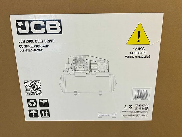Jcb bdac-200h-e - hogedruk compressor 200 liter - 10b bar - 2850rpm - 3000w - afbeelding 8 van  19