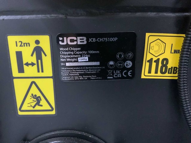 Jcb ch75100p houthakselaar - versnippercapaciteit 100 mm - 2026 - trekhaak - afbeelding 3 van  15